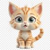 Close-up transparent image of a domestic cat's face, suitable for personal or commercial use.