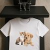 Cute Mixed Breed Animal Portrait for Personal Use Cute puppy kitten illustration with transparent background.