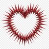 Transparent heart icon with a clear background in PNG format.
