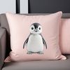 Baby Penguin in Clear Background PNG A small, fluffy penguin chick stands on a rocky shore, looking curious.