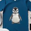 Cute Little Penguin Standing Alone on Ice A baby penguin standing on the ice, with clear background and transparent PNG format.
