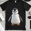 Cute Penguin Chick in Snowy Landscape A small, adorable penguin chick standing on snow-covered ground, depicted in crisp high-resolution graphics.