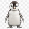 Close-up image of a baby penguin with flippers and feathers, suitable for print and web use.