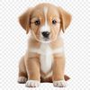 A cute, small dog with a fluffy coat and wagging tail.