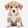 Adorable Puppy on a Clear Background PNG A high-resolution png image of a cute puppy sitting on a clear background.