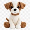Fluffy Puppy on a Vibrant Background A small adorable dog with a fluffy coat sitting on a colorful background.