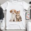 Furry Friends on Transparent Background A cute puppy and kitten together on a transparent background.