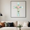 White Crucifix Icon A simple white cross with a clear background, suitable for use in graphic design.