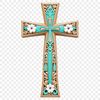 Christian Symbol A high resolution transparent image of a Christian crucifix on a clear background.