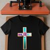 A high-resolution PNG image of a simple cross with floral details, suitable for personal or commercial use.