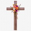 A transparent PNG image of a classic crucifix with a clear background.
