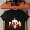 Dark Gray Skull Graphic A transparent skull graphic with a clear background on a dark gray or black tone.
