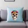 Spooky Transparent Skull Graphic A transparent skull graphic with a clear background.