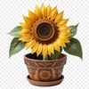 Vibrant Sunflower in HD PNG Format A large, high-resolution sunflower with a clear background in a transparent PNG format.