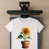 A high-resolution sunflower plant with a clear background, ideal for sublimation or print purposes.