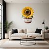 Beautiful Floral Image Free Download A high-resolution PNG image of a sunflower in a flower pot on a clear background.