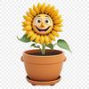 Free Downloadable Sunflower Image for Print A high-resolution PNG image of a sunflower in a clear background.