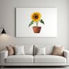 Beautiful Large Yellow Flower PNG A close-up of a bright yellow sunflower with large petals in a clear background, suitable for commercial or personal use.