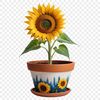 High-Res Floral Graphics A high-resolution sunflower with a clear background, suitable for print and commercial use.