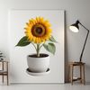 Beautiful Large Flower with Clear Lines A high-resolution PNG image of a sunflower plant in a clear background.
