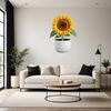 Beautiful Blooming Sunflower Design A high resolution PNG image of a sunflower in a flower pot on a clear background.