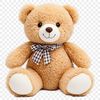 A large transparent PNG image of a cute teddy bear with a clear background.