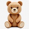 A high-resolution digital image of a transparent teddy bear with a clear background, suitable for commercial use.