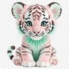 Large Feline Silhouette PNG A high-resolution image of a large tiger with a clear background, suitable for commercial or personal use.