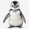 A high resolution transparent PNG image of a cute baby penguin with clear background.