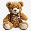 A high-resolution transparent png image of a teddy bear against a clear background.