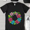 Beautiful Wreath Design A floral wreath made up of various flowers and foliage elements, suitable for high-resolution printing or digital use.
