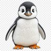 Adorable Penguin Chick on White Background A small penguin chick on a white background.