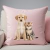 Adorable Animal Buddies Clipart A cute puppy kitten sitting together on a white background, suitable for various creative projects.