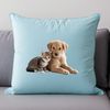 An adorable puppy and cat pair in high resolution PNG format.