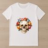 Skeletal Design with Clear Background A stylized transparent skull illustration with a clear background.