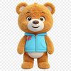 A clear PNG illustration of a friendly teddy bear suitable for commercial or personal use in various projects.