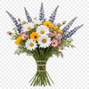 A high-resolution bouquet of flowers with clear background and transparent layers.