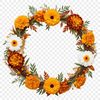 A transparent PNG floral wreath with clear background for high-resolution printing or digital use.