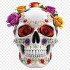 Floral Skull Design PNG Image A free download for personal or commercial use, featuring a detailed floral skull design in PNG format.