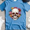 Halloween Decorations with a Touch of Floral Elegance A high-resolution transparent skull graphic with a clear background, suitable for sublimation printing and commercial use.