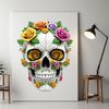 Beautiful Transparent Skull PNG Image A clear transparent PNG image of a detailed floral-adorned skull, suitable for sublimation and high-resolution printing.