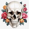 Beautiful Artistic Skull Illustration A stylized skull with intricate floral patterns and details, suitable for commercial or personal use.