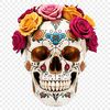 A high-resolution transparent skull with a clear background, suitable for sublimation or print.
