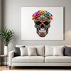Stylized Skull Illustration with Clear Background A high-resolution transparent PNG image of a stylized skull with a clear background.