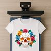 A transparent PNG file of a detailed skull with a clear background, ideal for sublimation printing and creative projects.