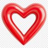Transparent love heart in high resolution PNG format