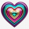 A transparent and clear PNG image of a stylized love heart, perfect for commercial or personal use in various projects.