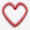 A high-resolution transparent PNG image of a stylized heart symbol, suitable for sublimation and print.