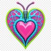 Love Heart Template Image A high-resolution transparent love heart with a clear background, ideal for sublimation printing or digital use.