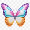 A colorful butterfly with intricate patterns perched on a leaf, suitable for commercial use.